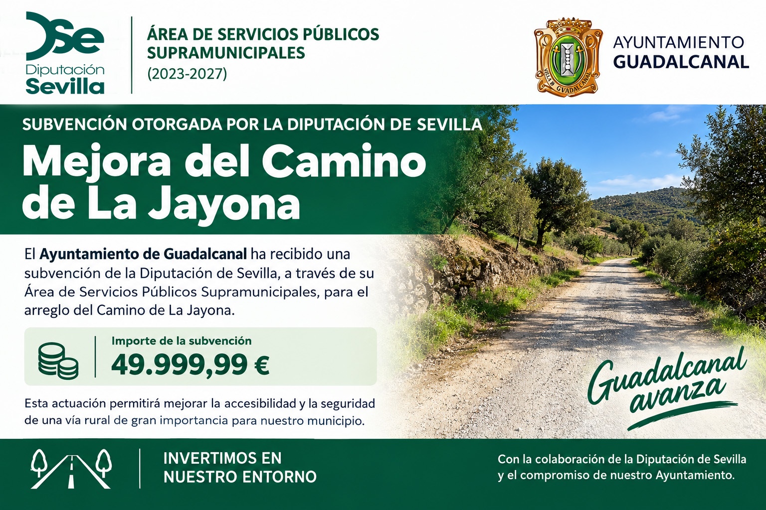 Cartel publicidad camino Jayona Nelson